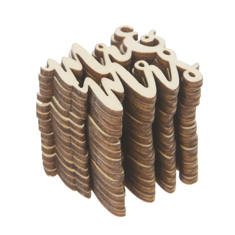 15Pcs Wooden Mr & Mrs Table Confetti Scatter Vintage Rustic Wedding Party Decor