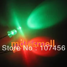 100 шт./лот 5 мм мигающий красный/зеленый светодиодный(10000mcd) 5 мм мигающий красный/зеленый светодиодный светильник 5 мм светящийся светодиод