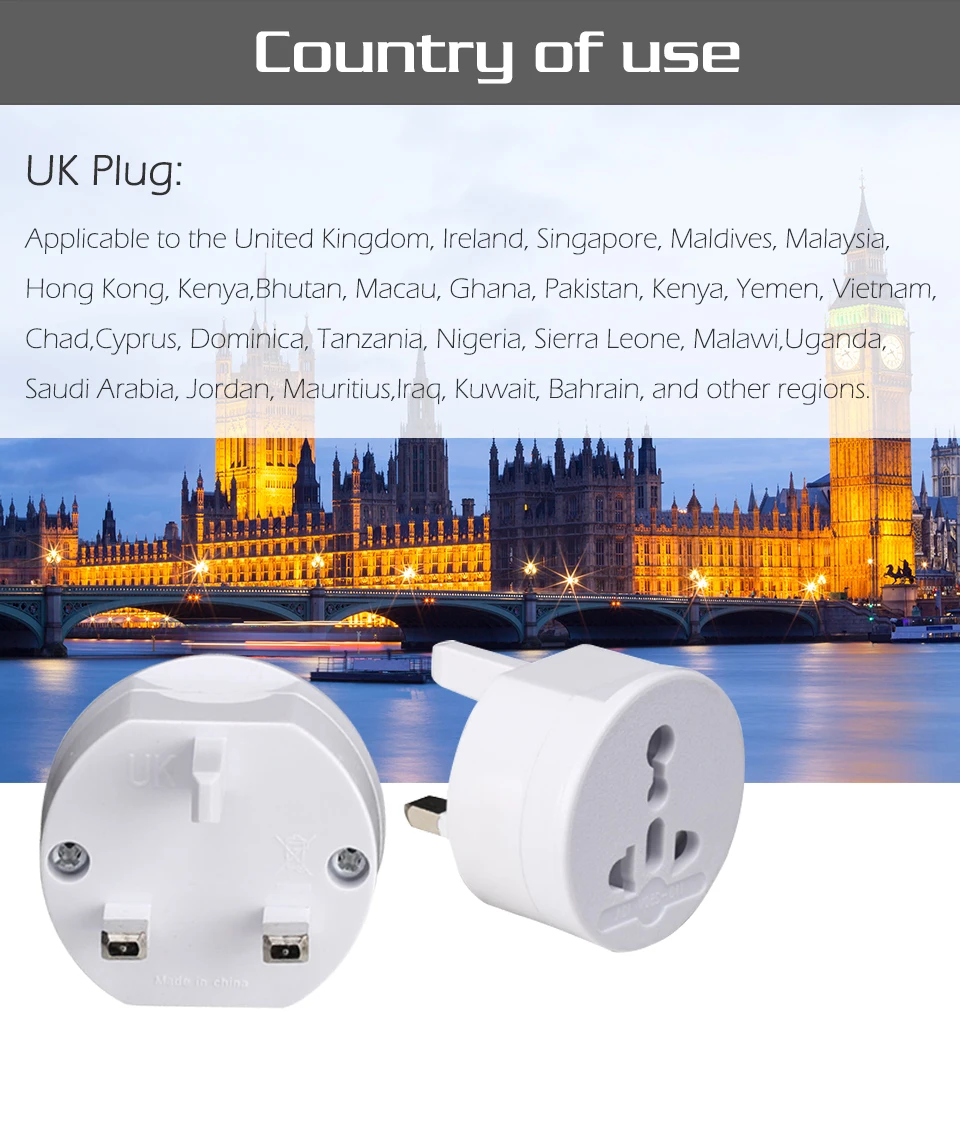 USUKEU EuropeanAU Universal Plug AC Electrical Adapter Portable Power Socket Outlet All in One Travel Converter Worldwide Use (3)