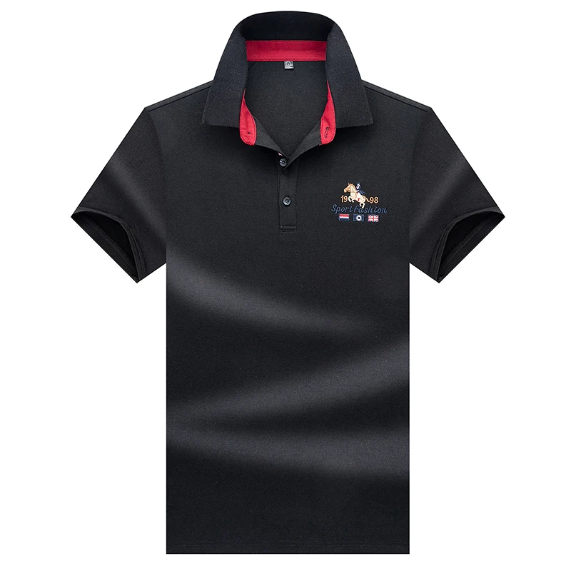 

High Quality Tops&Tees Men's Polo shirts Business men brands Polo Shirts 3D embroidery Turn-down collar mens polo shirt 9008