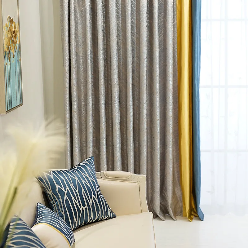 

Custom Understated Luxury Curtain Bedroom Curtains Living Room Gold Blue Coast Cortinas Dormitorio Window Rings Curtains