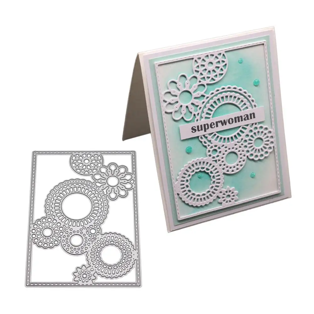 

Steampunk Dies Gear Cutting Dies Frame Background Craft Die Metal Cut Dies for DIY Paper Card Rectangle Frame Scrapbooking