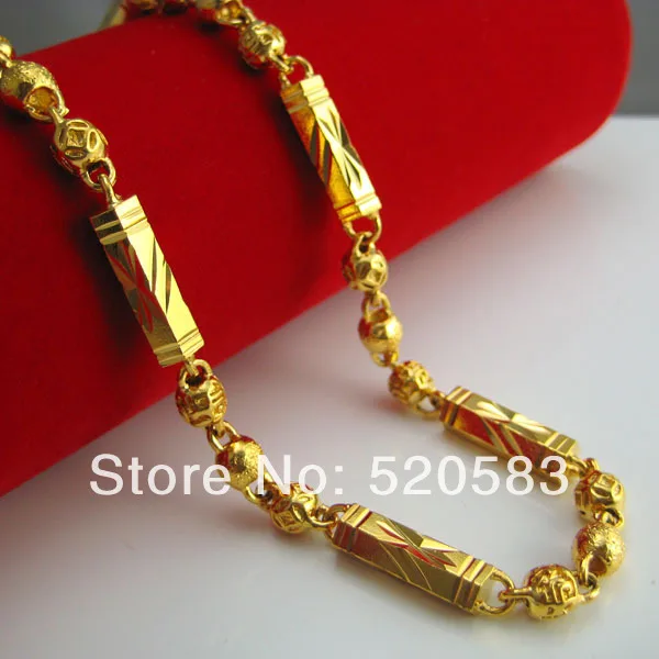 Шестигранное мужское ожерелье из 18 каратного золота с бусинами|18k gold|gold 18knecklace of