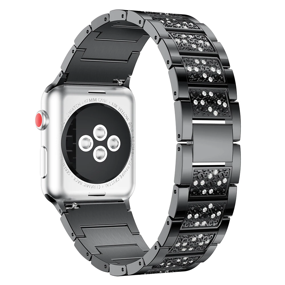 Для Apple watch band 38 мм 42 мм сменный модный ремешок с бриллиантами ремешок для наручных часов для iWatch smart watch Series 4 3 2 1