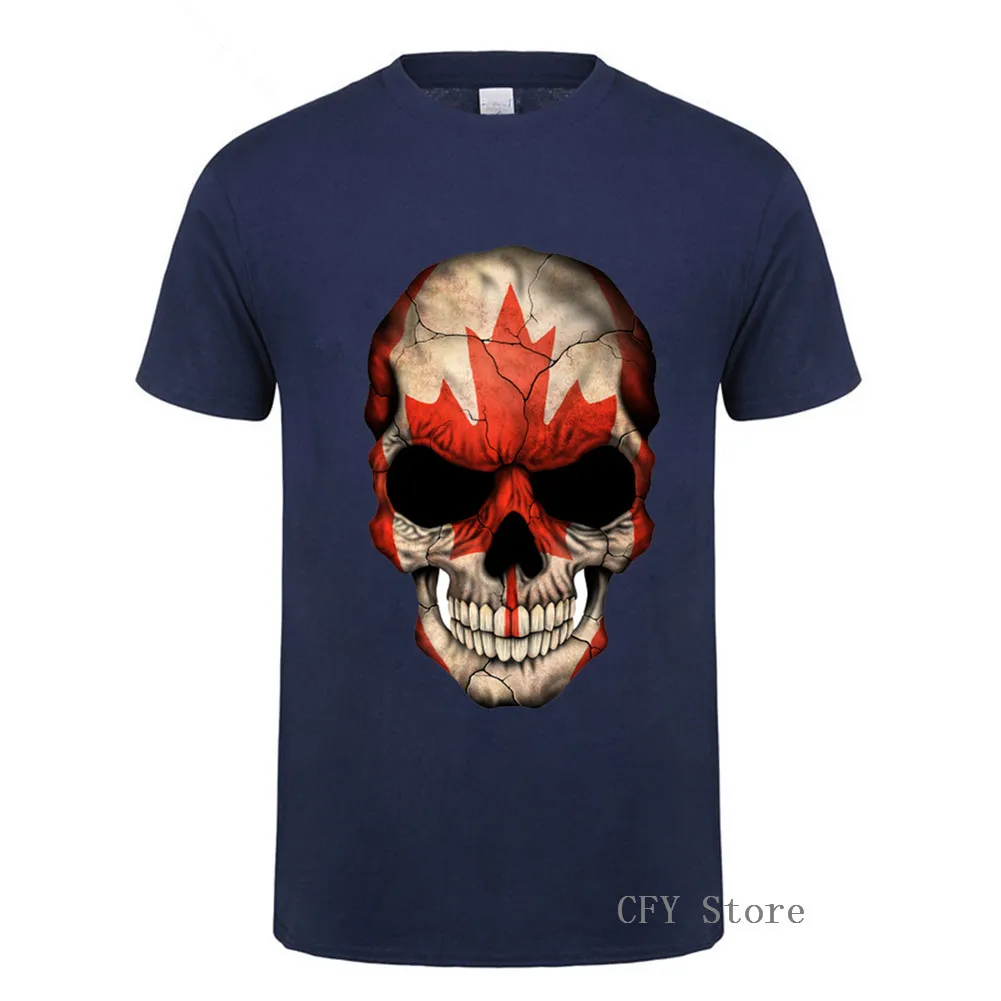 Футболка с канадским флагом и черепом EM S M L XL XXL Бесплатная доставка Топы в стиле