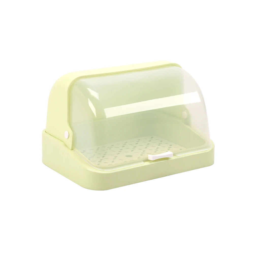 Прозрачная пластиковая сушилка для бутылочек для кормления ребенка, сушилка для стеклянной посуды, сервант, коробка для хранения, органайзер с крышкой для кухни - Цвет: Green