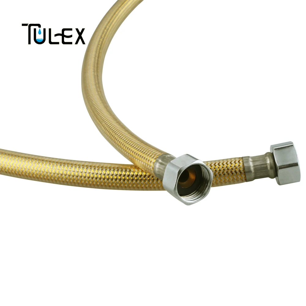 TULEX الذهبي صنبور السباكة خرطوم 400/500/600 مللي متر صمام زاوية موصل الفولاذ المقاوم للصدأ الذهب المرحاض خرطوم مرن للحمام