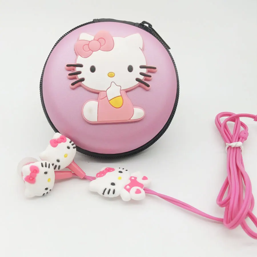 Новые наушники hello kitty, много мультфильмов, 3,5 мм, с коробкой, детские подарочные наушники