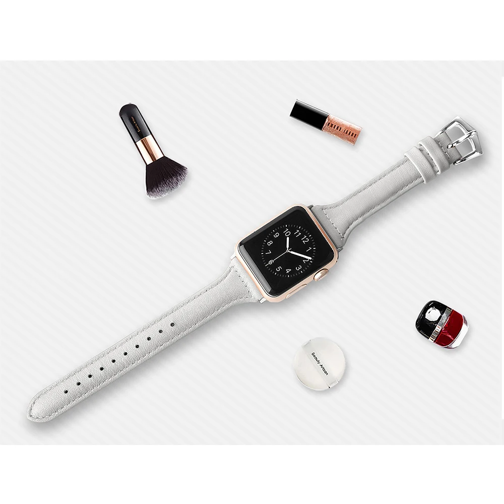 Ремешок кожаный для Apple Watch band 38 мм 42 сменный Браслет iwatch series 4 3 2 144 мм/40 умные