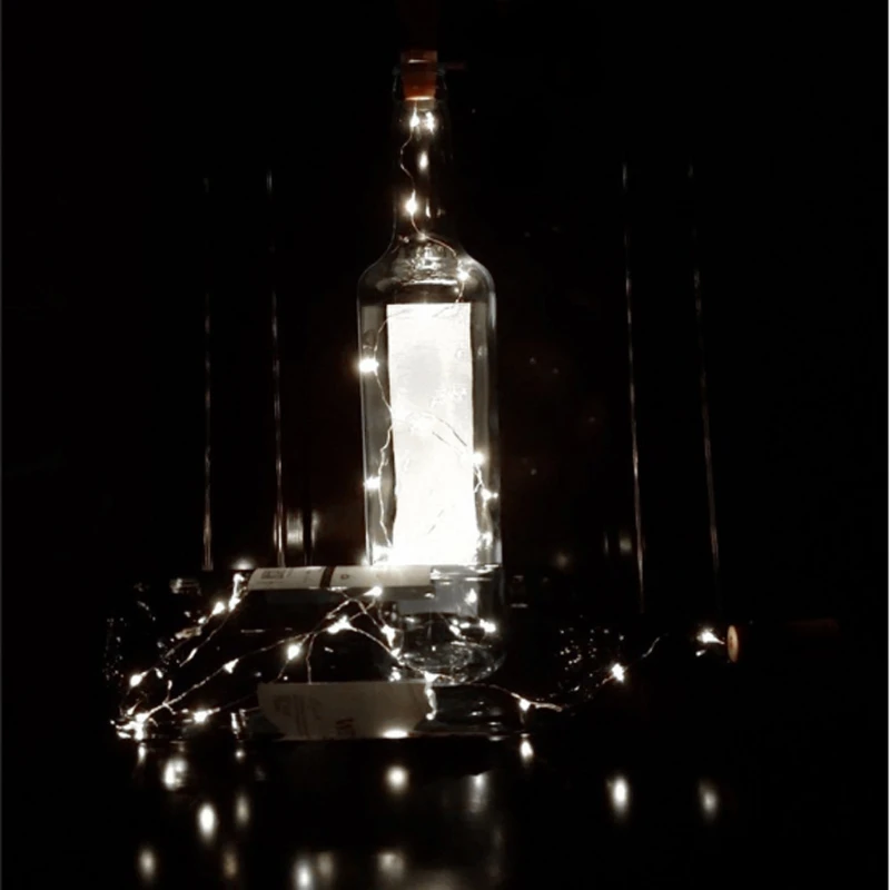1.4m 15 LED Copper Wire String Light Bottle Stopper Cork Lamp Xmas