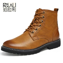 POLALI/Лидер продаж; Новинка; теплые мужские зимние ботинки; Высококачественная кожаная износостойкая повседневная обувь; рабочие модные мужские ботинки