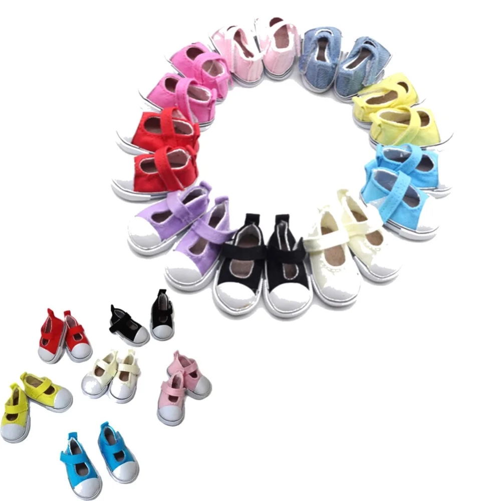 

5cm Canvas Shoes For Doll Fashion Mini Shoes Doll Shoes for Russian DIY handmade doll Doll Accessories