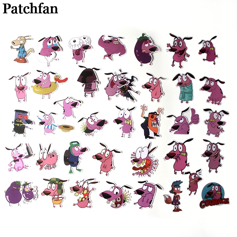 Patchfan 38 шт. смелость трусливая собака наклейки для скрапбукинга DIY ноутбук скейтборд мотоцикл украшения дома настенные значки A2010