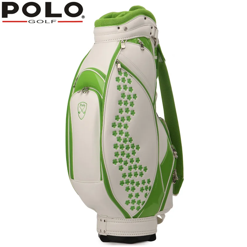 Поло для женщин Гольф стандартная упаковка шаров Гольф клуб Pu сумка натуральная вышивка износостойкость - Цвет: Зеленый