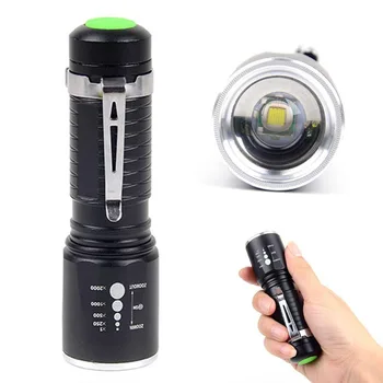 

NEW 3800 lm T6 LED Flashlight Zoomable Mini Torch Focus 5 Modes waterproof lamp Powerful 18650 for Camping Hiking Fishing
