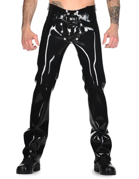 

Heavy Latex Rubber Jeans 0.6MM Latex Codpiece Trousers Men's Long Pants Rubber Latex Made