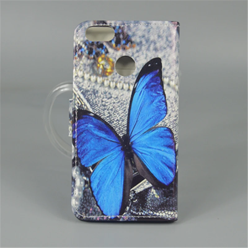 New Butterfly Flower Flag Designer Wallet Flip Stand Book Cover Case For Huawei P Smart 5.65 inch Dual sim | Мобильные телефоны и