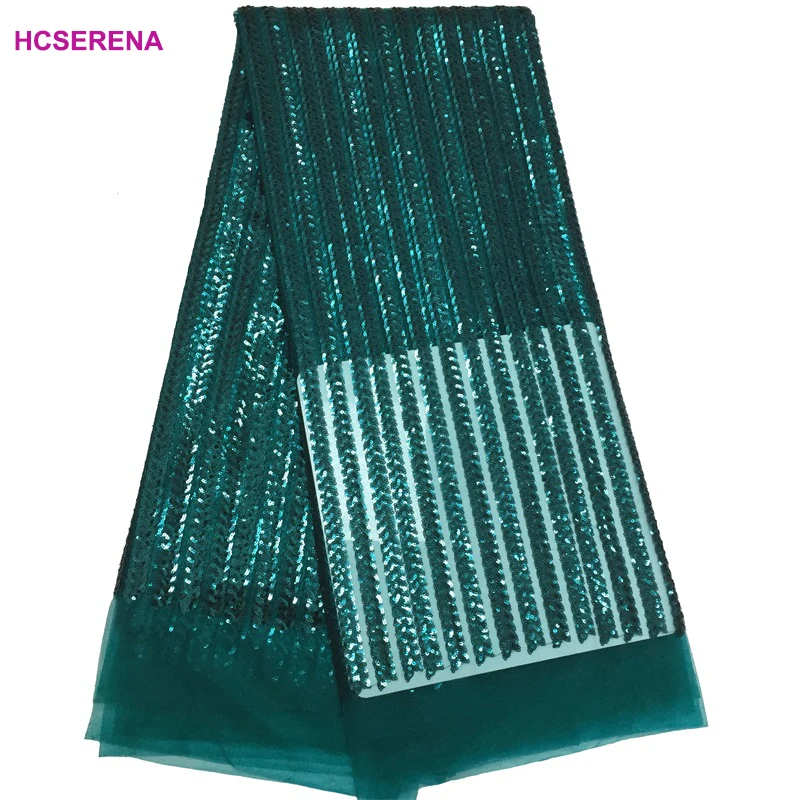 

2020 lace new embroidery design African lace sequins Nigeria lace fabric wedding dress free shipping 5yards/lot