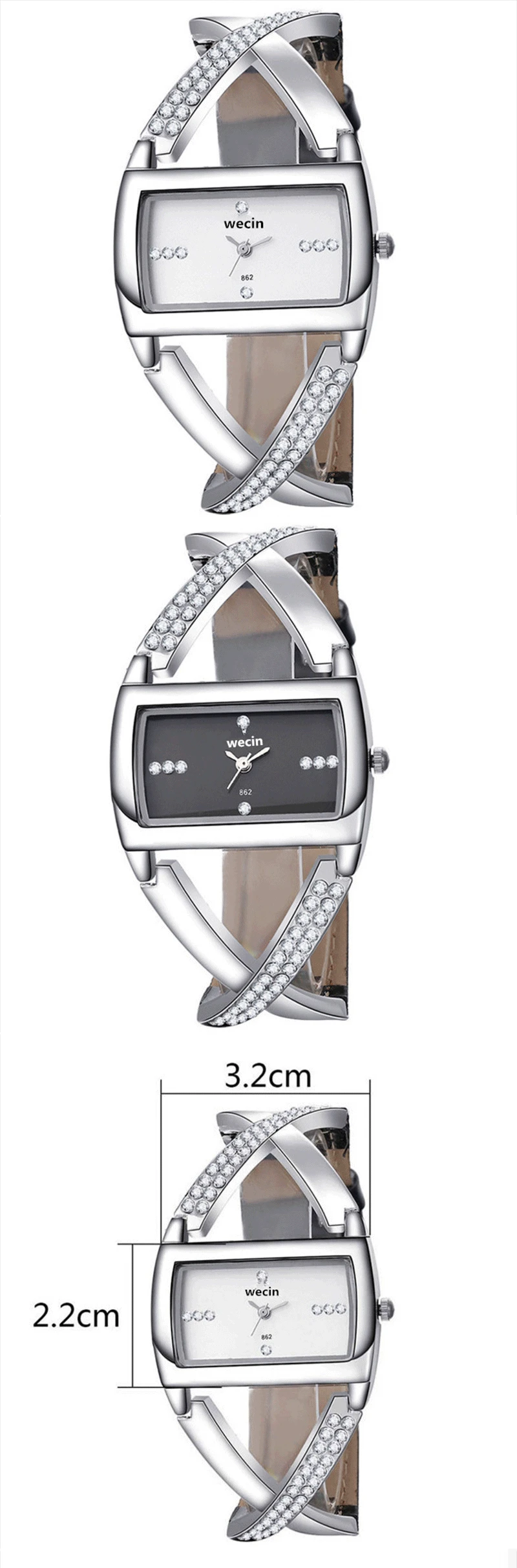 Женские часы с ремешком, высококачественный Женский полый браслет с бриллиантами
