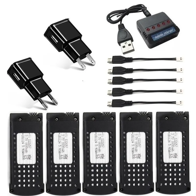 Оригинальный 3 7 V 1600mAh Lipo аккумулятор с 5 портовым зарядным устройством для SG106 RC