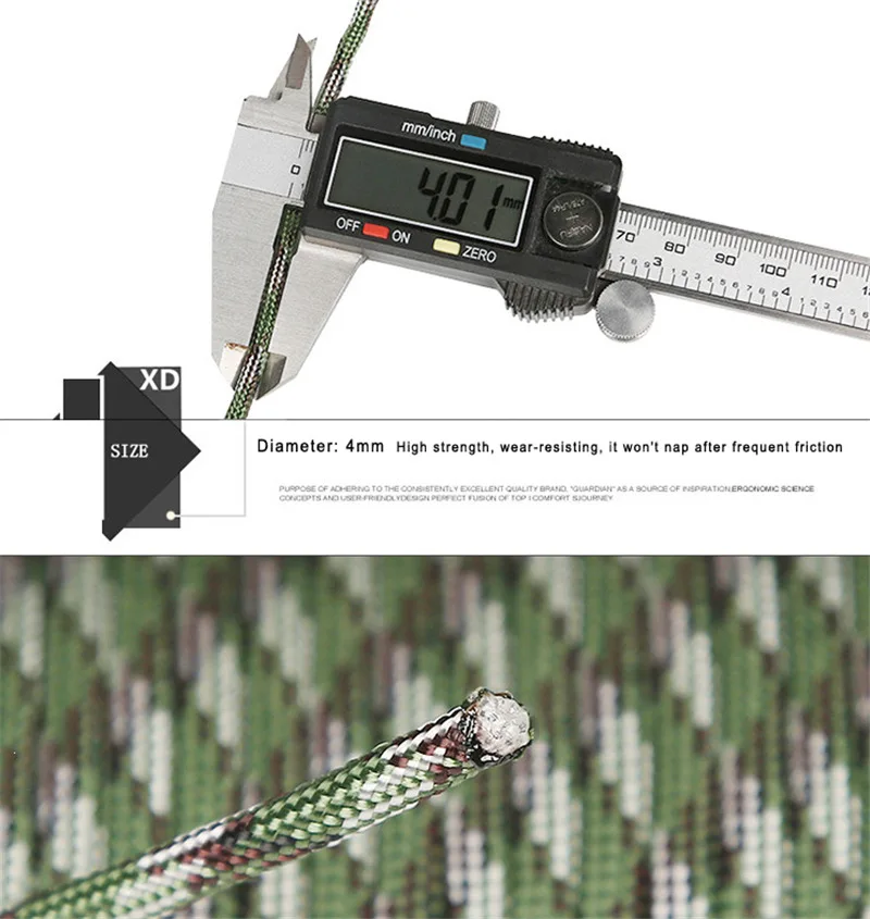 Военный стандарт диаметр 4 мм 9 ядро высокая сила Паракорд скалолазание Вспомогательная веревка спасательная веревка длина 31 м 50 м 100 м