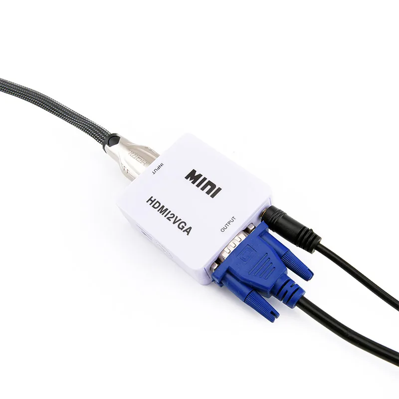 Мини HDMI к VGA адаптер Поддержка аудио и видео(CVBS) к HDMI конвертер RCA AV/CVSB L/R видео 1080P AV2HDMI