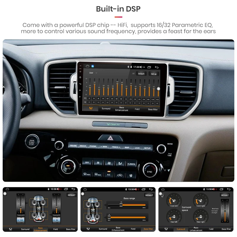 Junsun V1 pro 4G+ 64G CarPlay Android 9,0 DSP для KIA Sportage 4 автомобильный Радио мультимедийный видео плеер gps 2 din dvd
