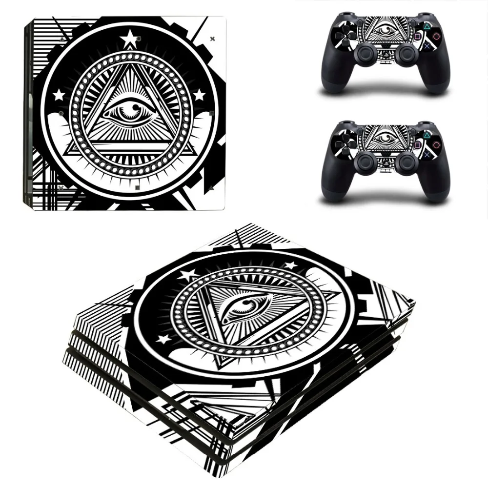 Виниловые наклейки на кожу Eye of Providence PS4 Pro для консоли PlayStation 4 и 2 контроллера
