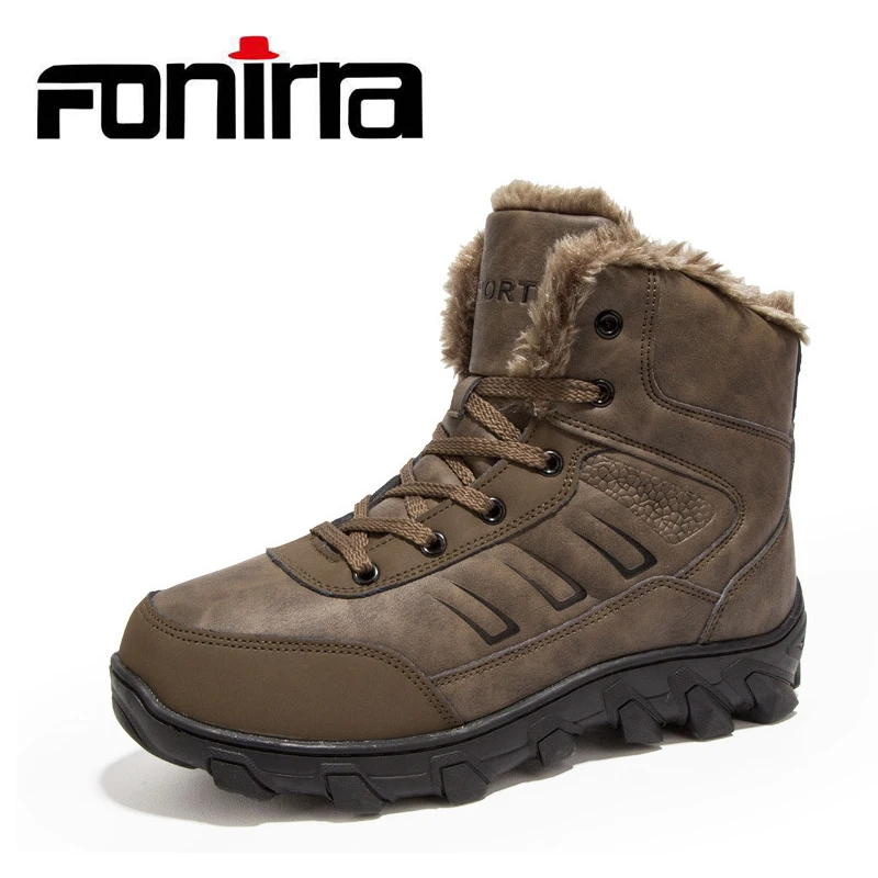

FONIRRA Winter Fur Plush Super Warm Snow Boots Waterproof High Top Mountain Boots Fashion Adult Casual Shoes 929