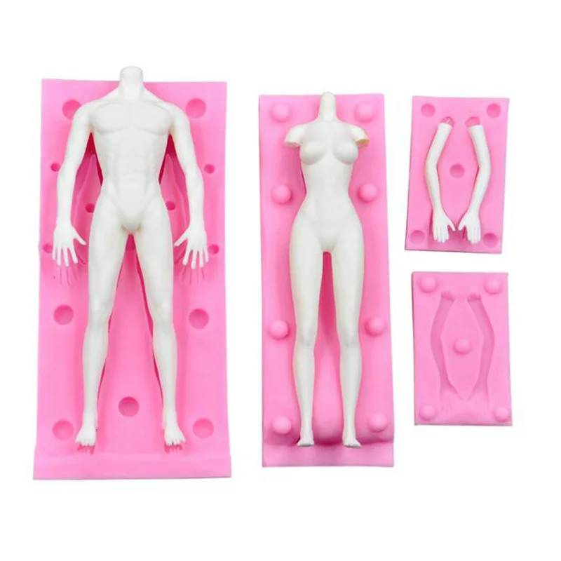 

Fondant Dolls Body Molds Men & Women Body Silicone Molds DIY Clay Hand Rust Molds Body Mould
