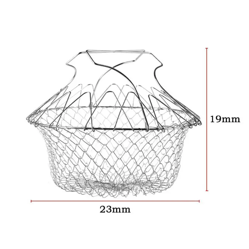 Нержавеющая Сталь Складной расширяемый фри шеф-повара корзина сетчатый дуршлаг приготовление пищи паровой слив краску фильтр сито кухонные инструменты