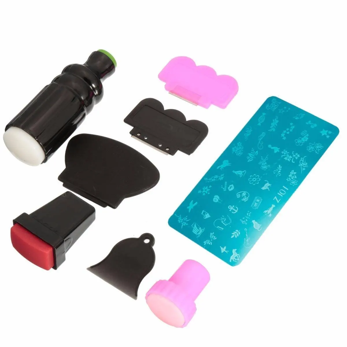 5PACK (rubber stamp Kit Stamping Nail DIY Nail Art Image Raclette Nail