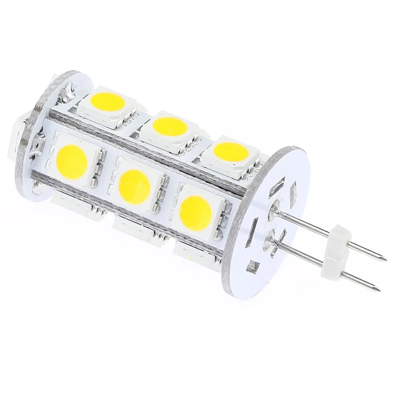 Светодиодный G4 лампы 12VAC/12VDC 18 светодиодный 5050SMD белый/теплый белый 360-396LM башня Тип 20 шт./лот