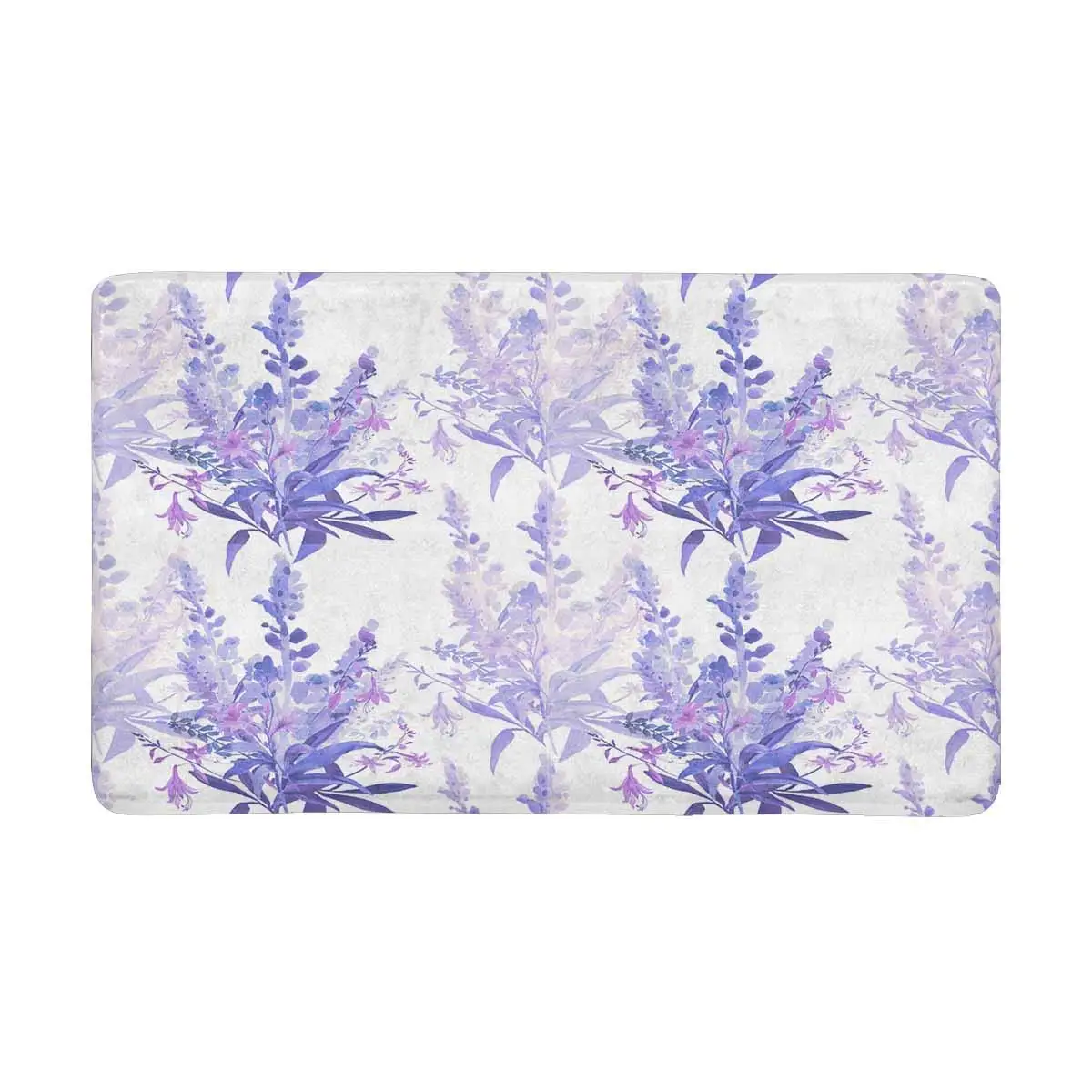 Door Mats Watercolor Purple Wildflowers Indoor Entrance Rug Kitchen