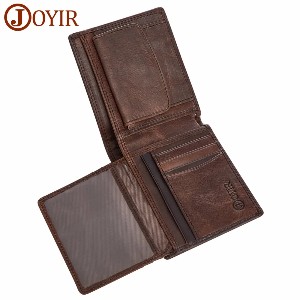 

Men Wallet Genuine Leather Vintage Style Short Men's Wallet Man Purse Coin Wallet Holder Wallet RFID Card Holder