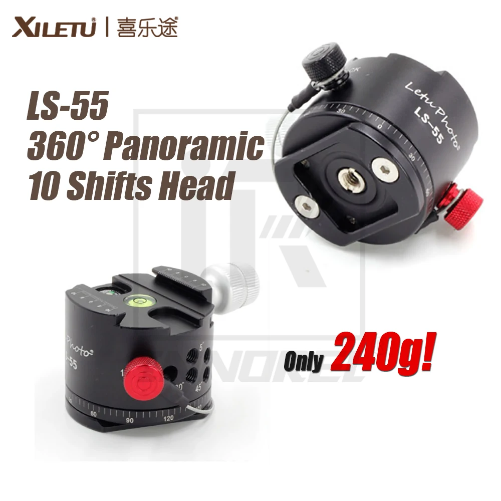 

Xiletu LS-55 Professional Panoramic Photograph Adjusting Platform 10 Shifts Tripod Monopods Head with 1/4-3/8 inch Screw