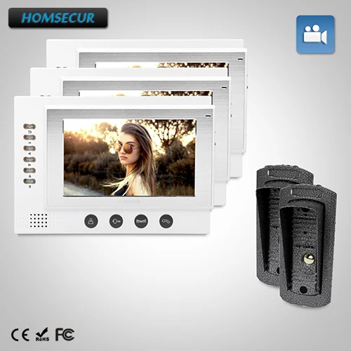 

HOMSECUR 7" Video Door Phone Intercom System+Outdoor Monitoring for House/Flat