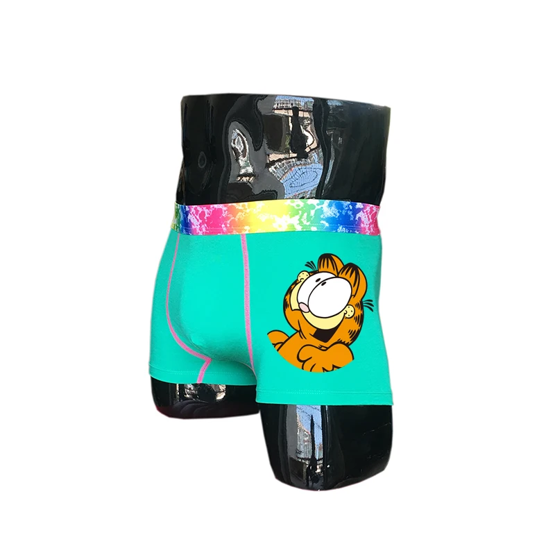 

(2 piece/set)True Reveler funny cute cartoon Garfield men boxers spoof hip hop underwears shorts sexy lovely cat underpants