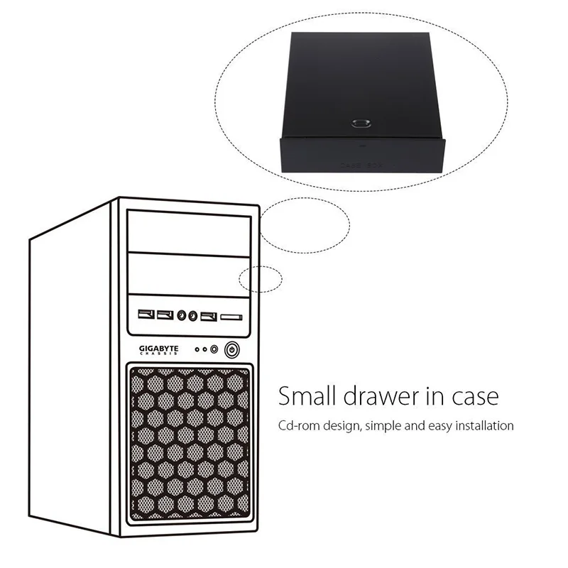  Desktop Storage Box Organizer Drawer 5.25 Front Panel Storage Holders & Racks for PC ElectricalFlas