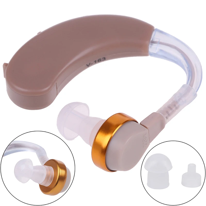 

1 Set V-163 Hearing Aid Earplug Personal Sound Voice Amplifier Behind Ear Hearing Aids Hearing Device For The Deaf Mini Size