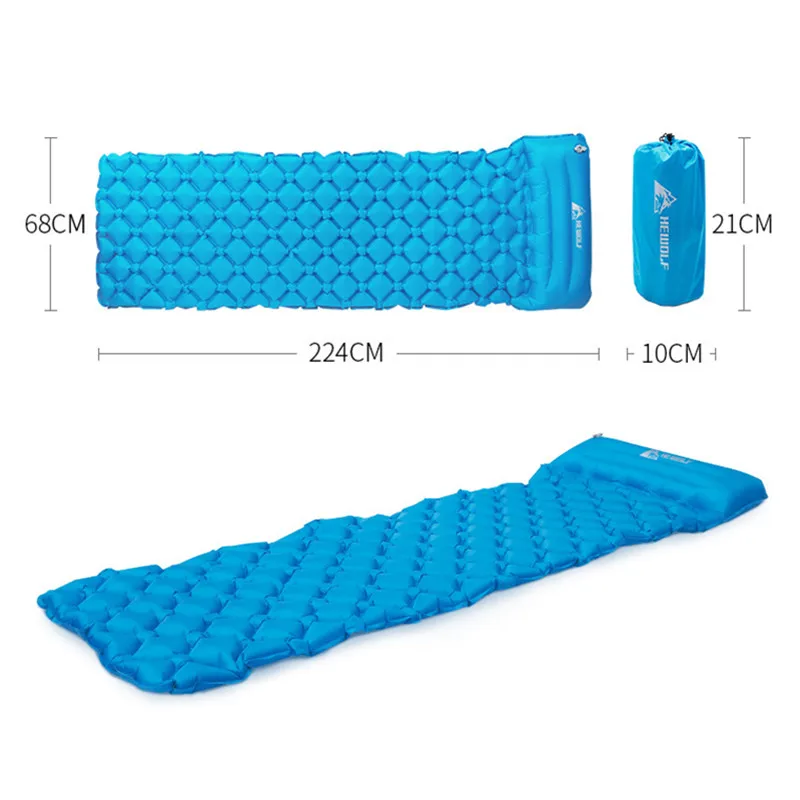 في الهواء الطلق التخييم نفخ وسادة النوم حقيبة حصيرة سريع ملء الهواء مويستوريبروف المشي لمسافات طويلة التخييم حصيرة مع وسادة وسادة النوم