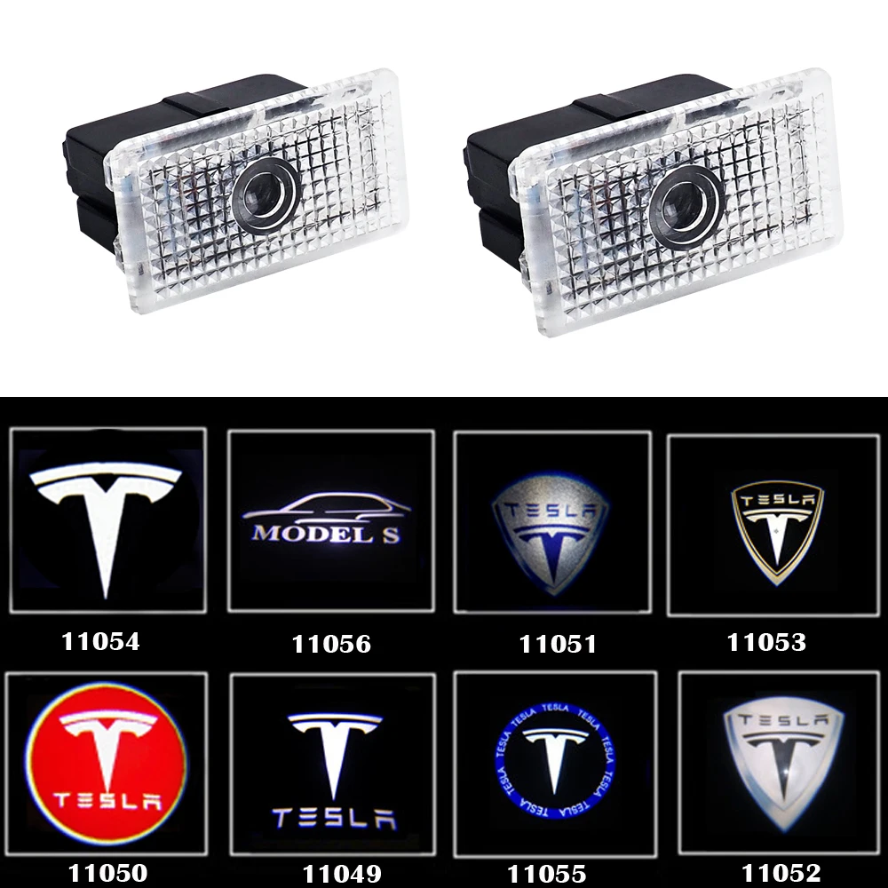 

2pcs/lot Car Logo Light for Tesla Ghost X MODEL S MODEL X Car Styling Tesla Courtesy Car Door Light Welcome Car Shadow Light
