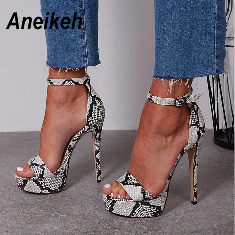 Aneikeh 2021 Serpentine Plate Forme Talons Hauts Sandales D Ete Sexy Cheville Sangle A Bout Ouvert Gladiateur Robe De Soiree Femmes Chaussures Taille 4 9 Aliexpress