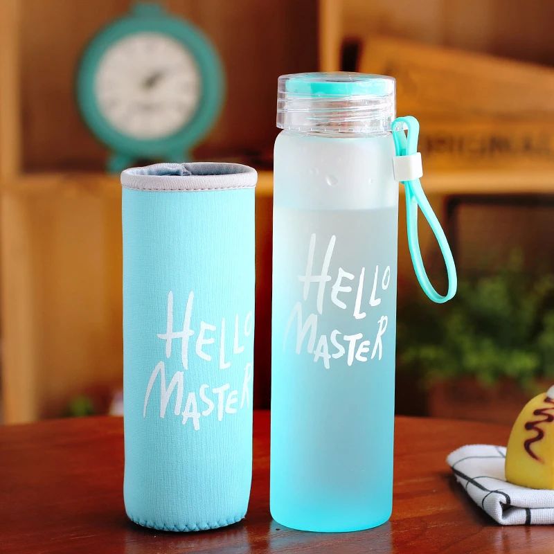480ml Glass Water Bottle Colorful Outdoor Travel Drinking Bottle with Rope High Borosilicate Glass Sports Bottle Gym Hiking Gifts (8)