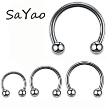 SaYao 2 шт. 14 мм диаметр шар из нержавеющей стали круговой штанги Подкова кольцо носа губ кольца, пирсинг тела, украшения
