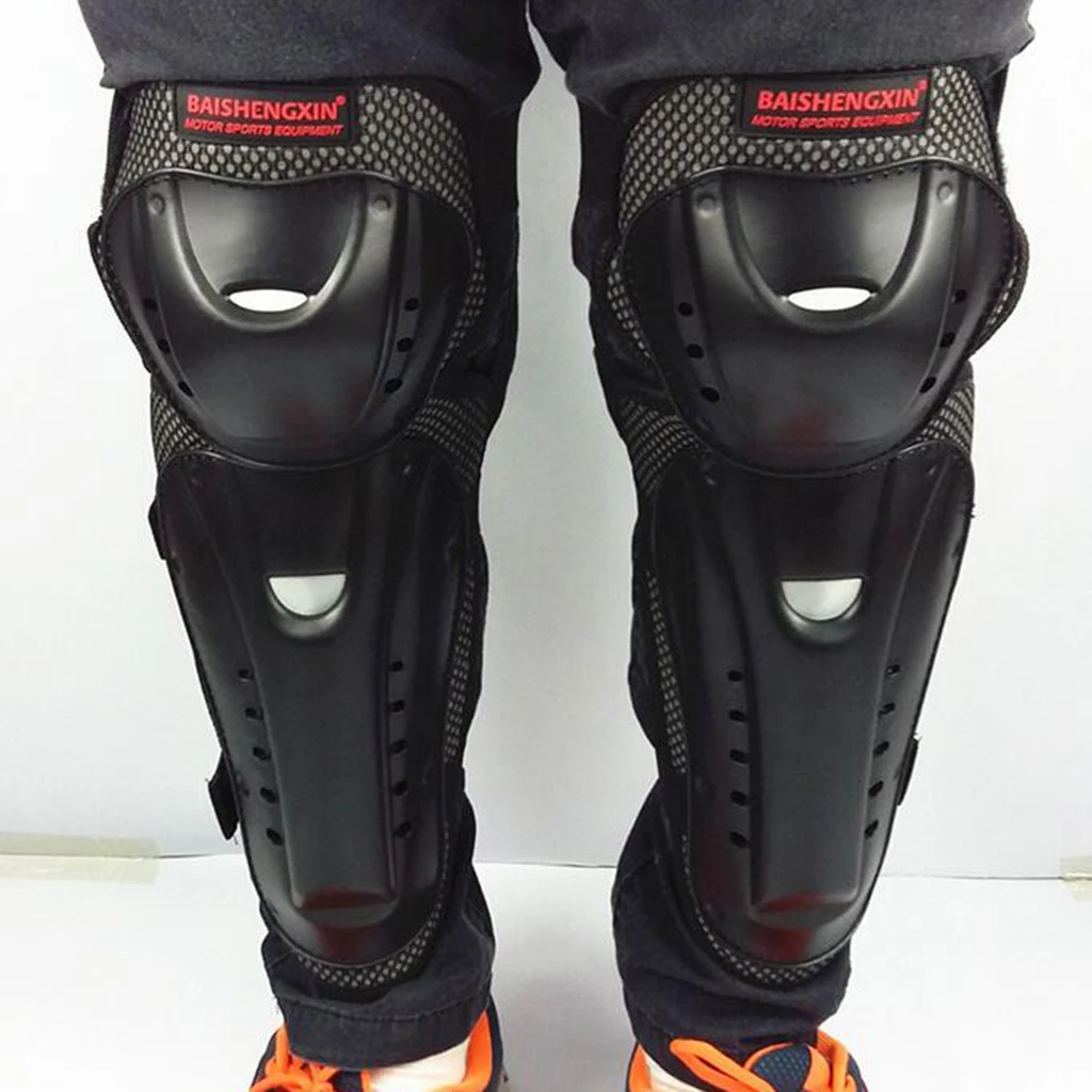 1 Set Motorcycle Cycling Breathable Anti-slip Elbow and Knee Pads  Knee Brace Support Protector Guard Black   