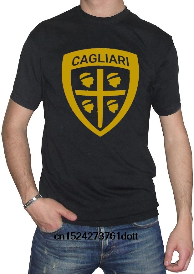

Funny Men t shirt white t-shirt tshirts Black tee Men's T-shirt Cagliari Logo Championship Cagliari Red-blueSport