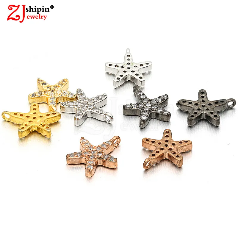 

2018 NEW Luxury Starfish Micro Zircon CZ Necklace Pendant Earring Bracelet DIY Jewelry Accessories
