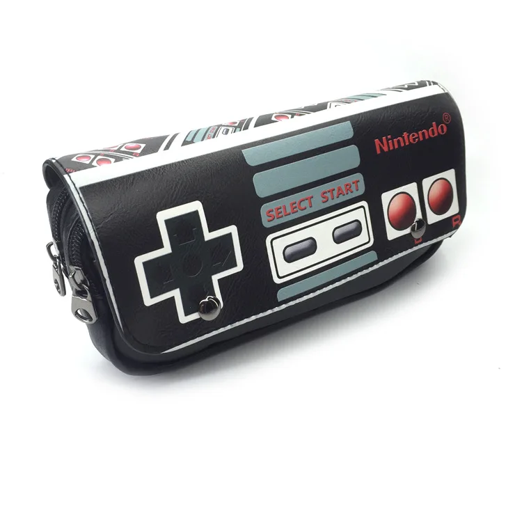

2019 retro Nintendo game console handle pencil case pattern 3D stationery bag Double zipper pencil case male pencil case purse