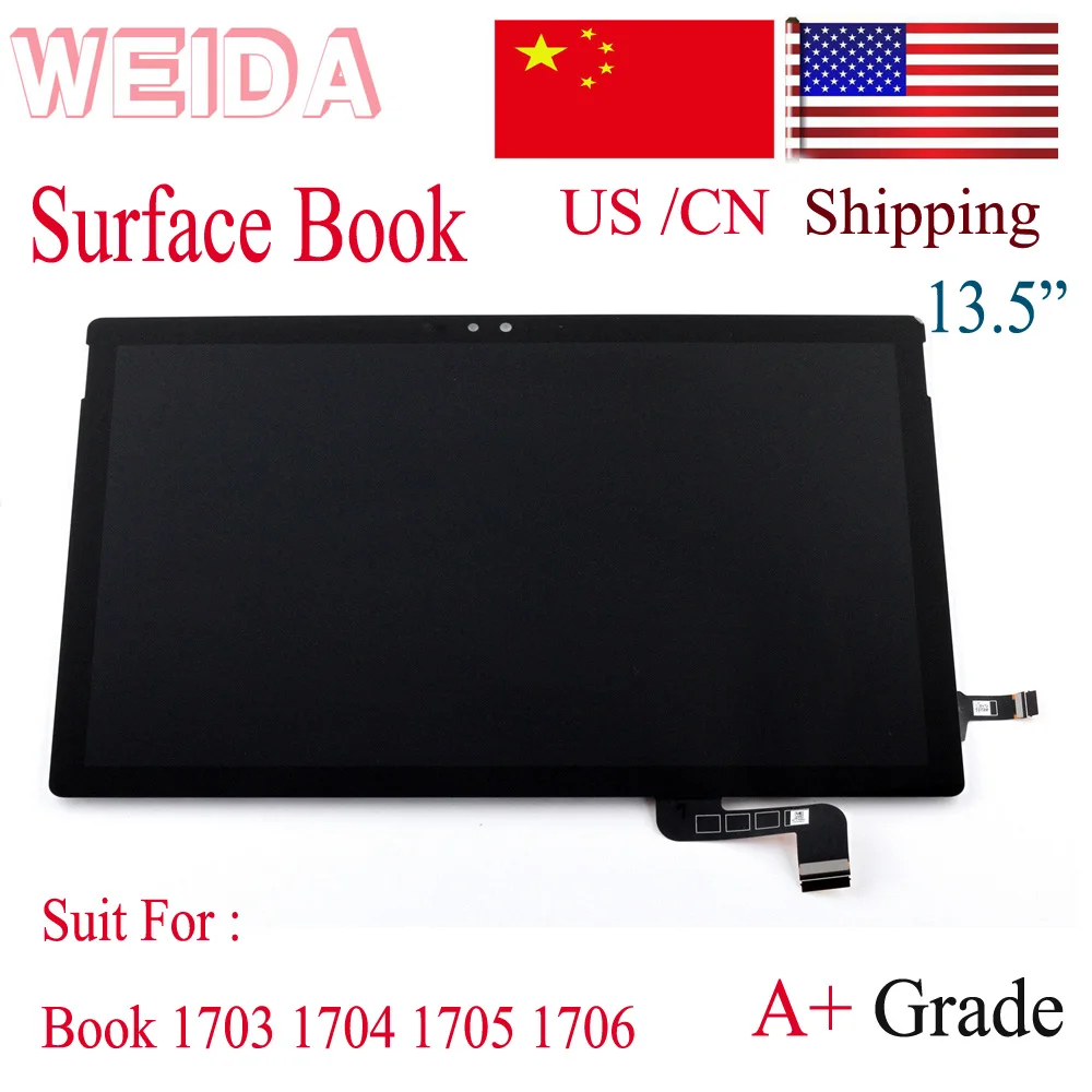 Сменный ЖК дисплей WEIDA для 13 5 &quotMicrosoft Surface Book 1703 1704 1705 с сенсорным экраном в сборе замена книги 1st Gen|ЖК-экраны и